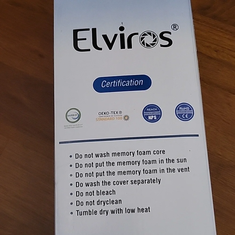 Elviros Memory Foam Cervical Pillow Queen ergonomic contour pain relief Grey New